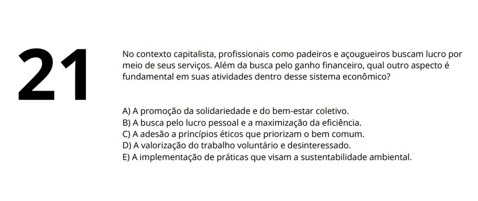 Enem: questão sobre capitalismo de Edcley Teixeira — Foto: Reprodução