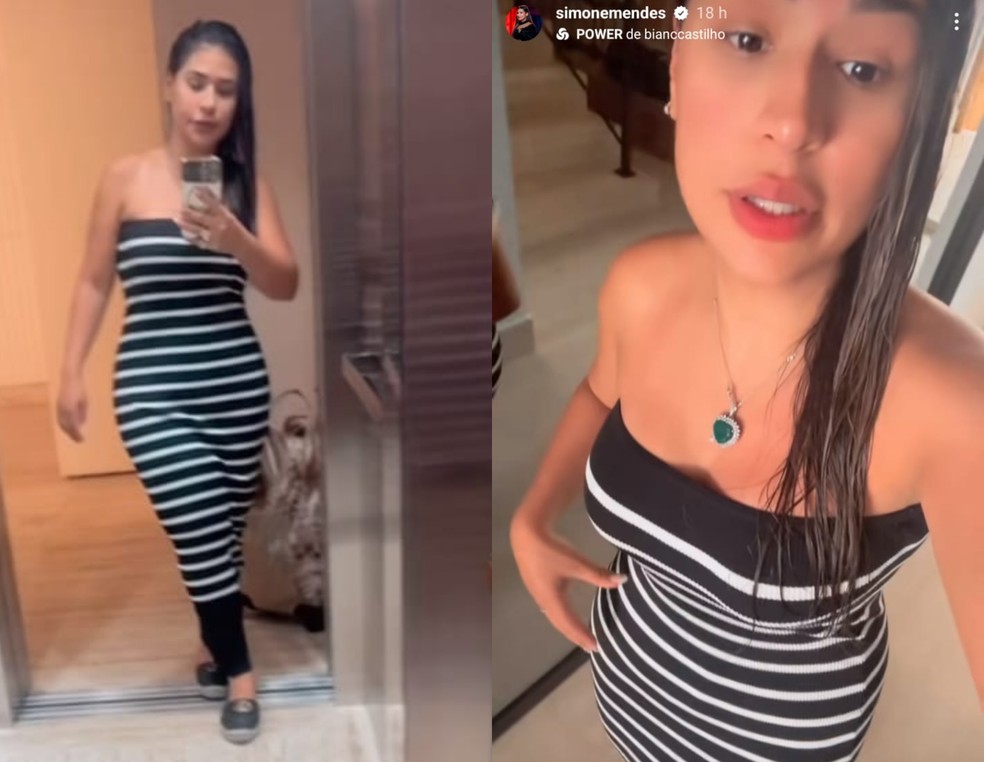 Simone Mendes destacou cintura fina em vestido justo ao corpo &mdash; Foto: Reprodu&ccedil;&atilde;o Instagram