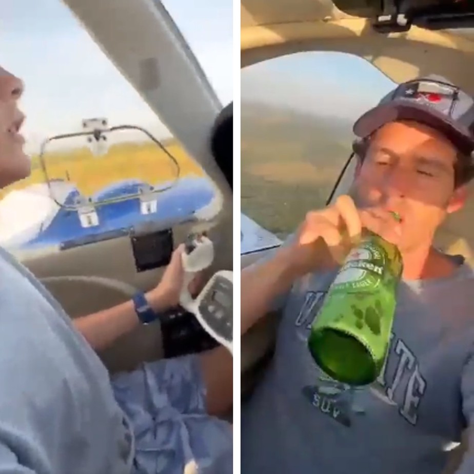 Dias antes de acidente de avião, fazendeiro se filmou deixando filho de 11  anos pilotar enquanto bebia; vídeo