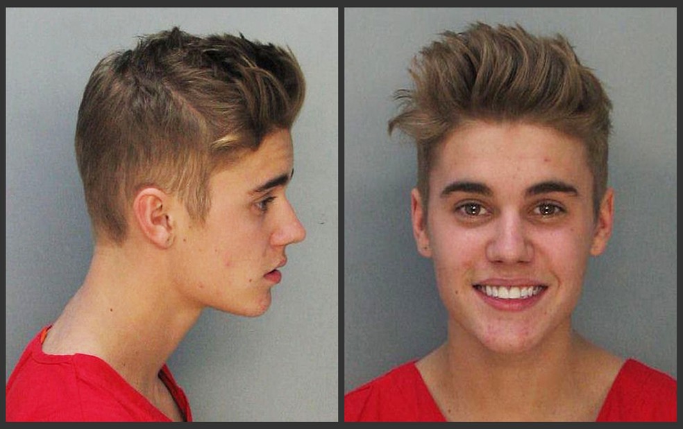 Justin Bieber foi preso, em 2014, após dirigir sob efeito de álcool e drogas — Foto: Divulgação