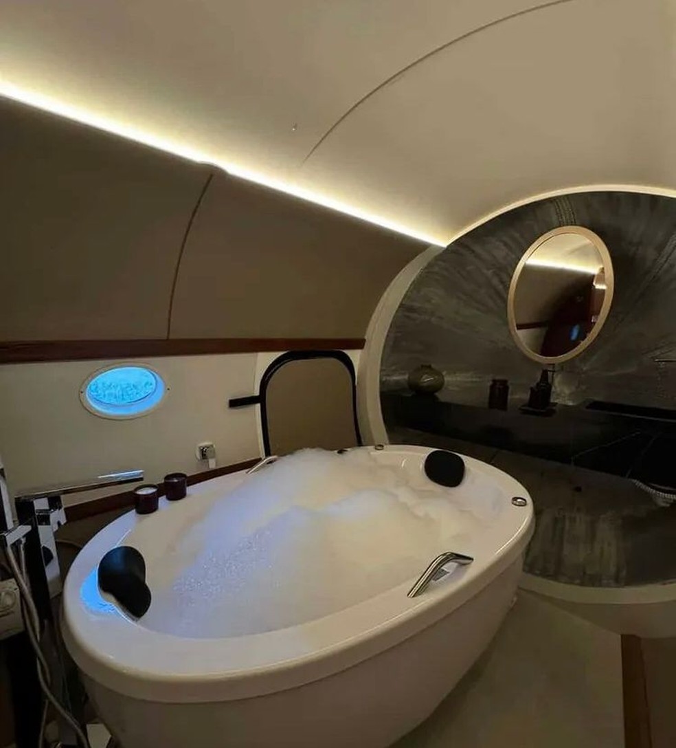 Arquiteta transforma jato executivo em suíte de luxo no Espírito Santo — Foto: Divulgação