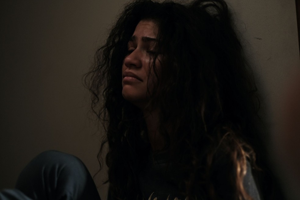 Zendaya como Rue em "Euphoria", série da HBO — Foto: Reprodução/HBO