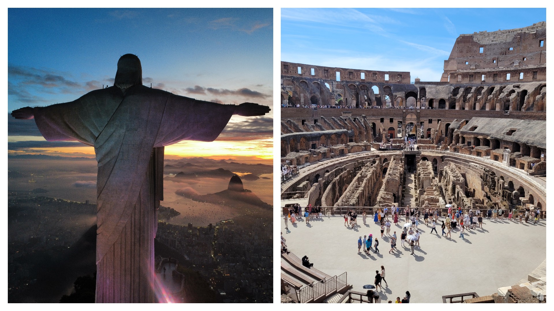 Evento vai conectar Cristo Redentor e o Coliseu de Roma