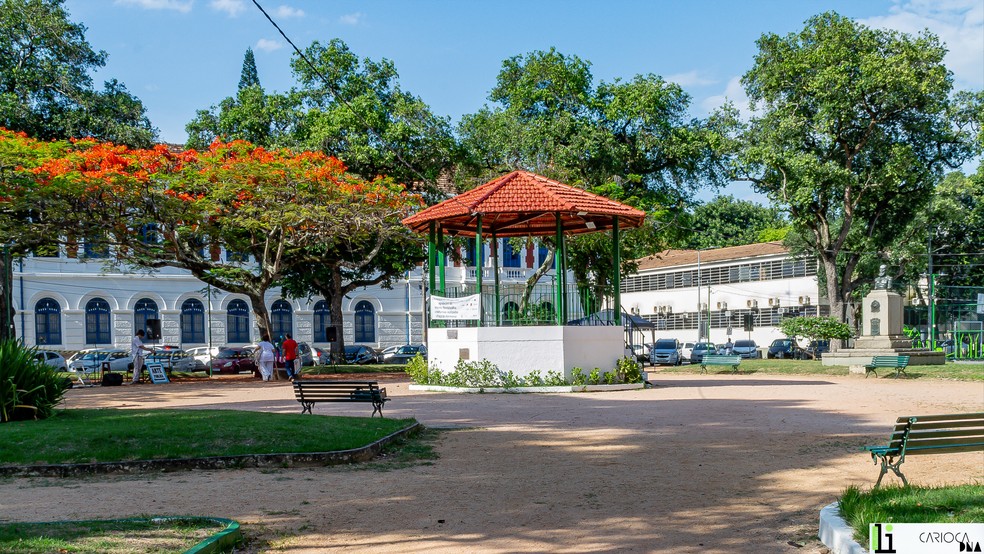 Coreto da Praça da Harmonia foi revitalizado — Foto: Divulgação