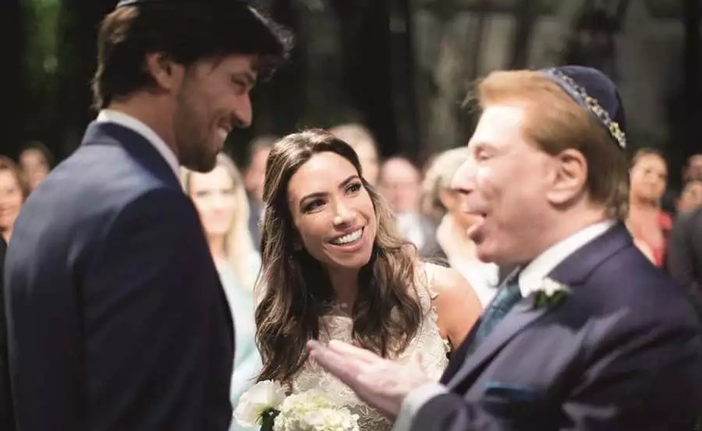 Fábio Faria, Patrícia Abravanel e Silvio Santos — Foto: Reprodução