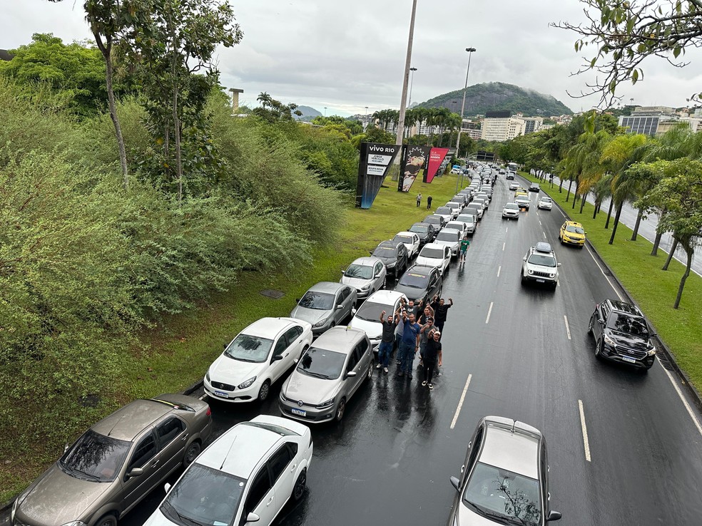 Protestos de motoristas de aplicativo contra a PL 12/2024, que profissionaliza o serviço. — Foto: Marcia Foletto