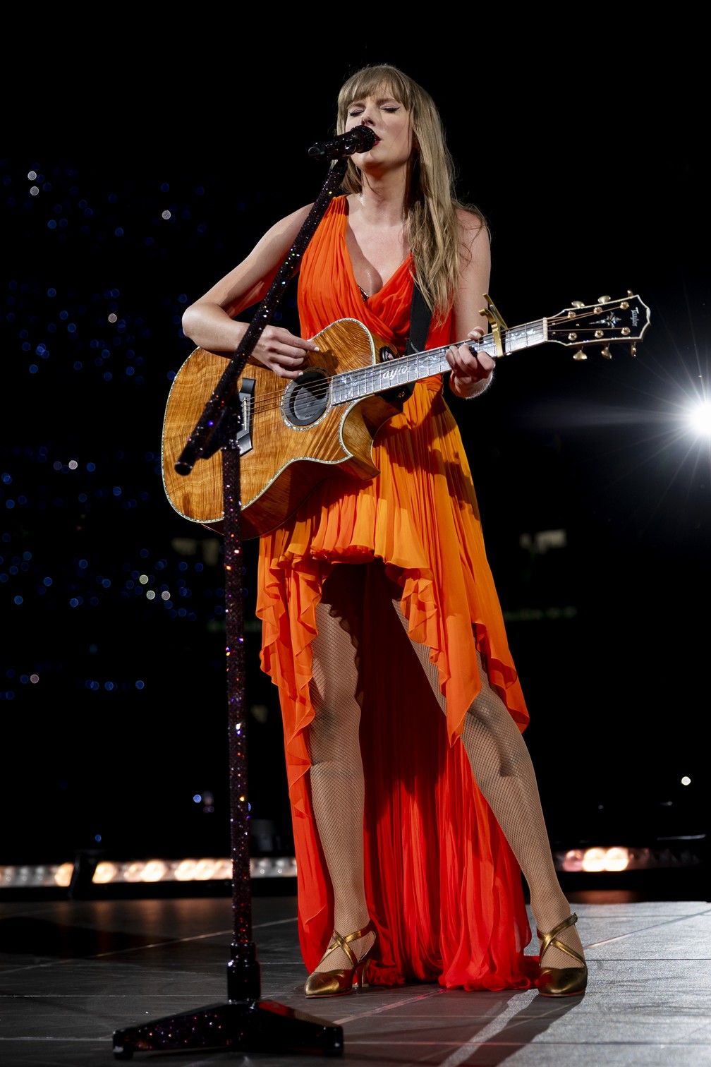 Taylor Swift durante show no Santiago Bernabéu