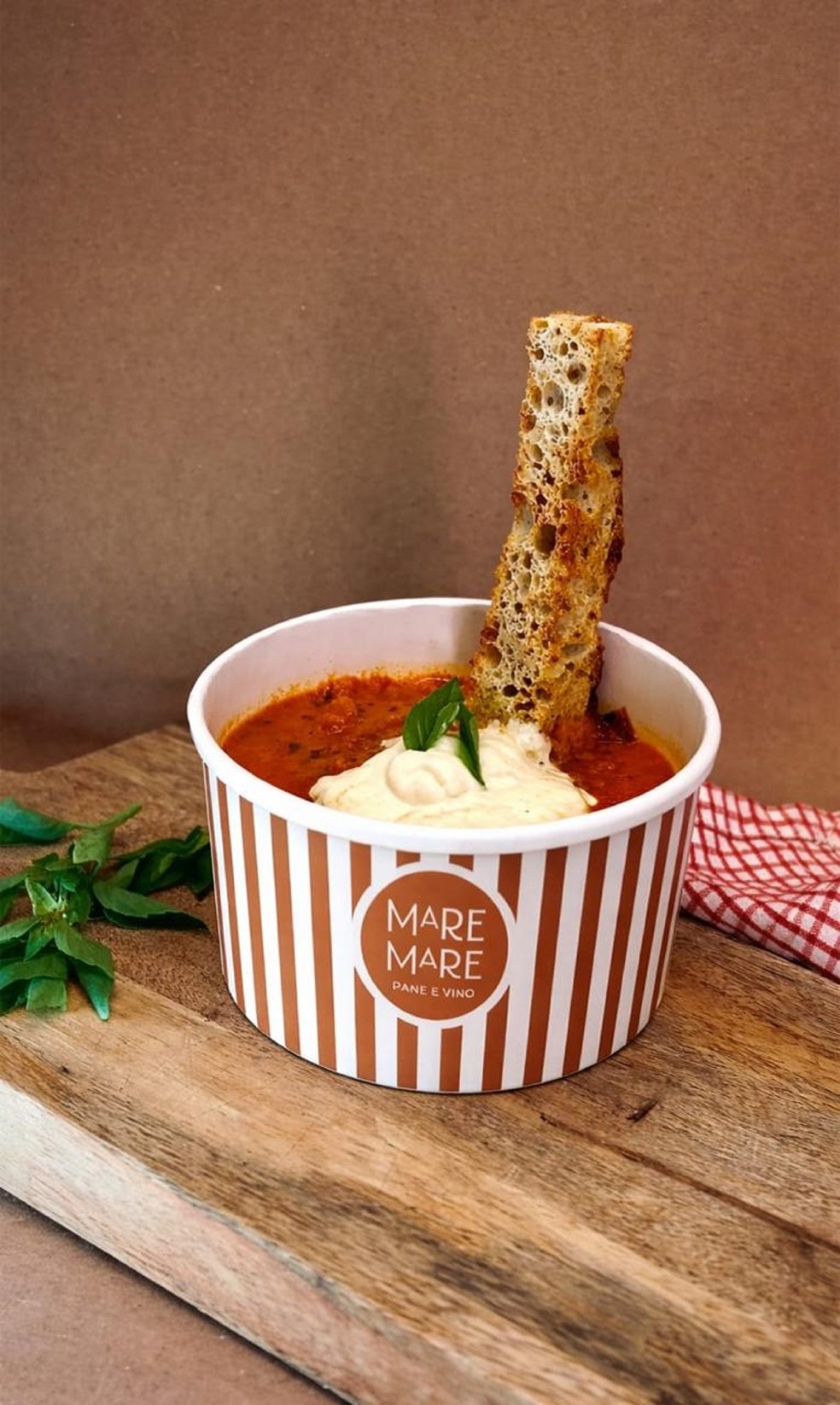 Pomodoro Basilico da Mare Mare Pane e Vino — Foto: Divulgação