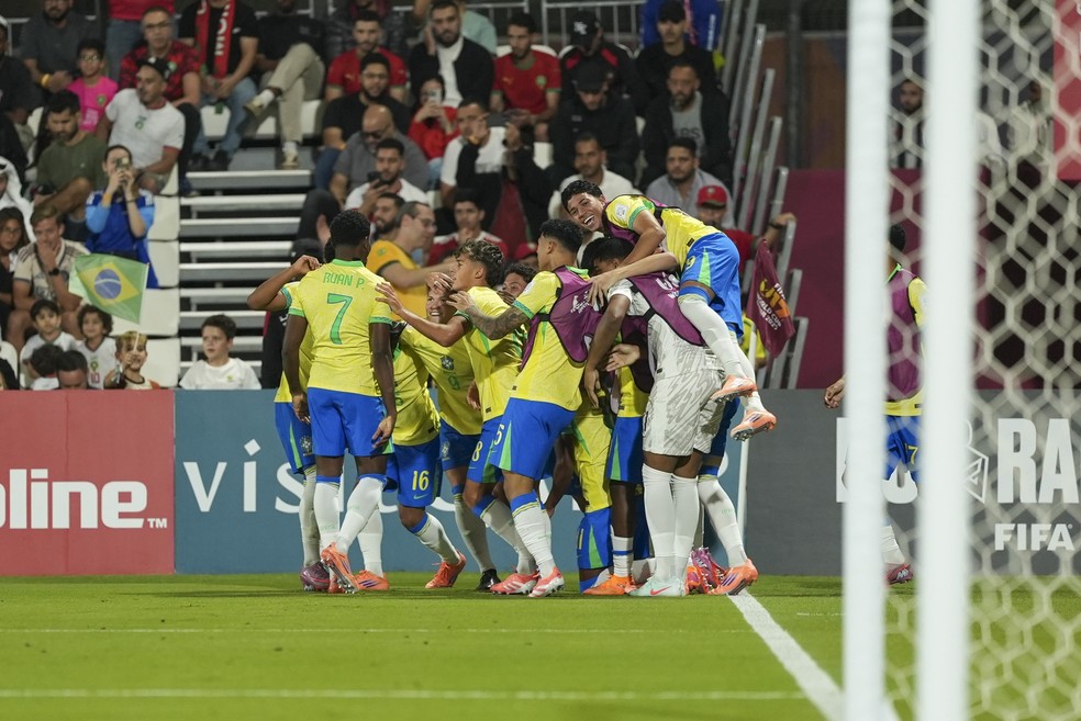 Dell marca aos 50 minutos do segundo tempo e Brasil passa por Marrocos no mundial sub-17 &mdash; Foto: Nelson Term&eacute; / CBF
