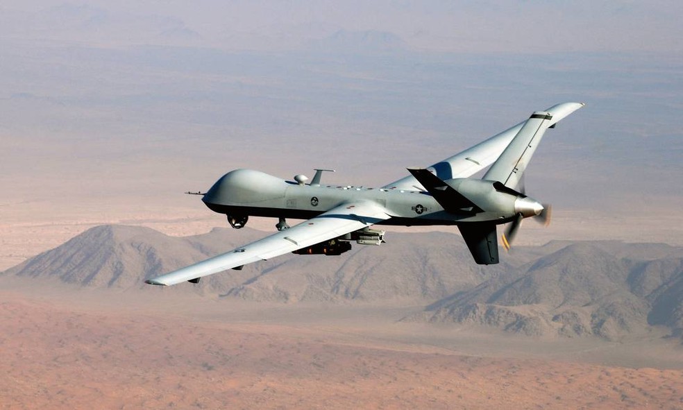Drone Predator durante voo sobre o Afeganistão — Foto: General Atomics Aeronautical Systems/The New York Times