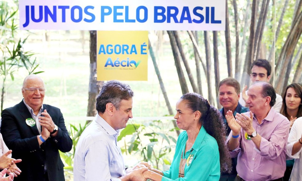 Marina Silva declarou apoio a Aécio Neves (PSDB) em 2014 — Foto: Marcos Fernandes/ PSDB