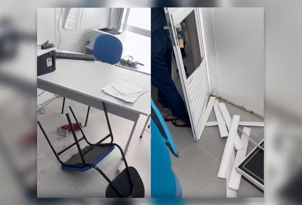 Clínica da Família Bibi Vogel, no Engenho da Rainha, destruída por criminosos em março de 2025 — Foto: Reprodução