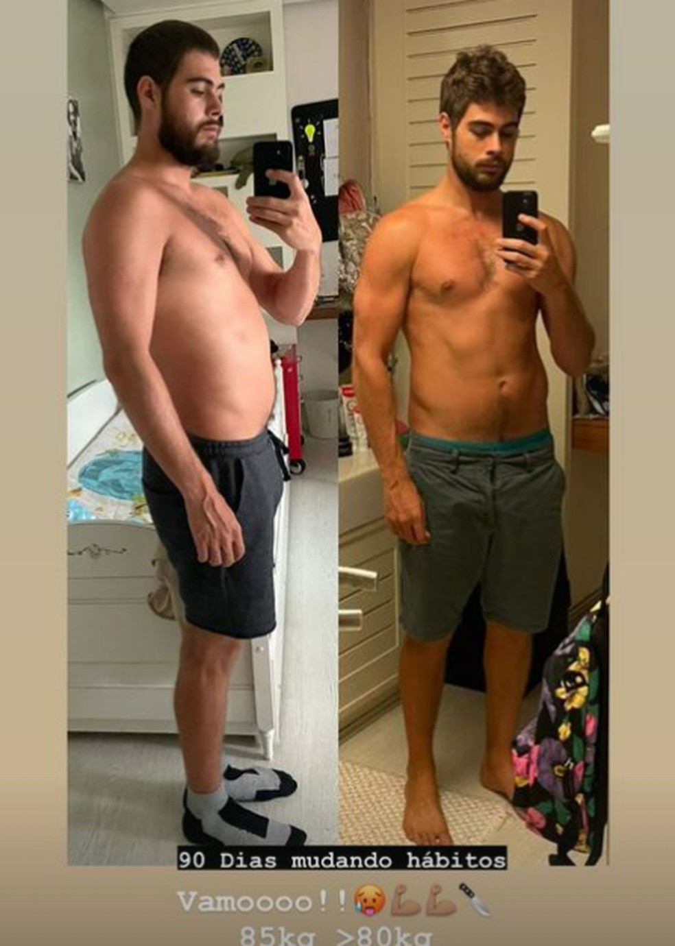 Rafael Vitti mostra mudanças no corpo — Foto: Reprodução/Instagram