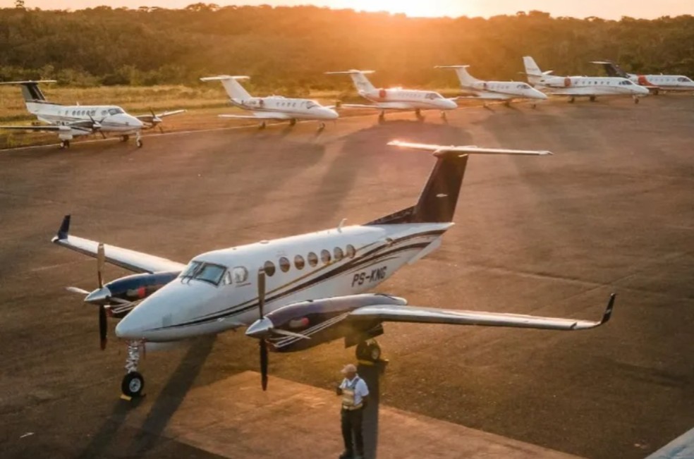 Terminal na Bahia recorrentemente anuncia que não tem mais vagas para jatos executivos — Foto: Divulgação/Terra Vista