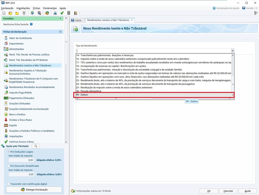 Como declarar seguro-desemprego como ganho no Imposto de Renda — Foto: Reprodução / IRPF 2025