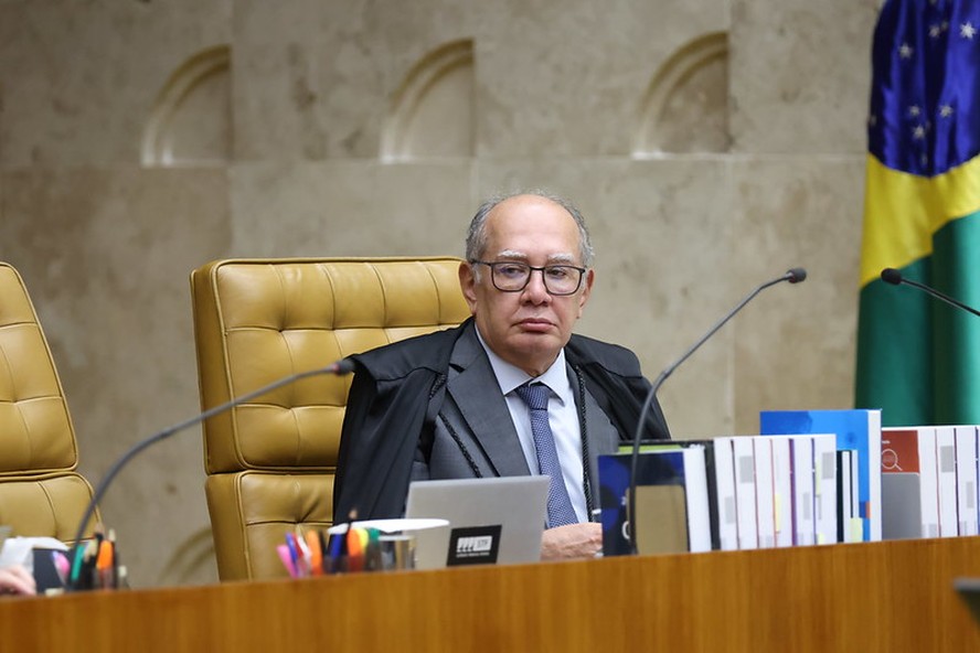 O ministro Gilmar Mendes durante sessão do STF