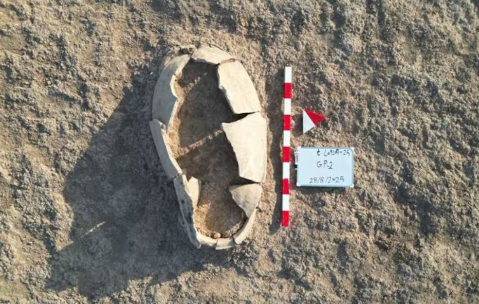 Túmulo de cerâmica datado do período helenístico — Foto: Departamento de Antiguidades e Patrimônio de Duhok
