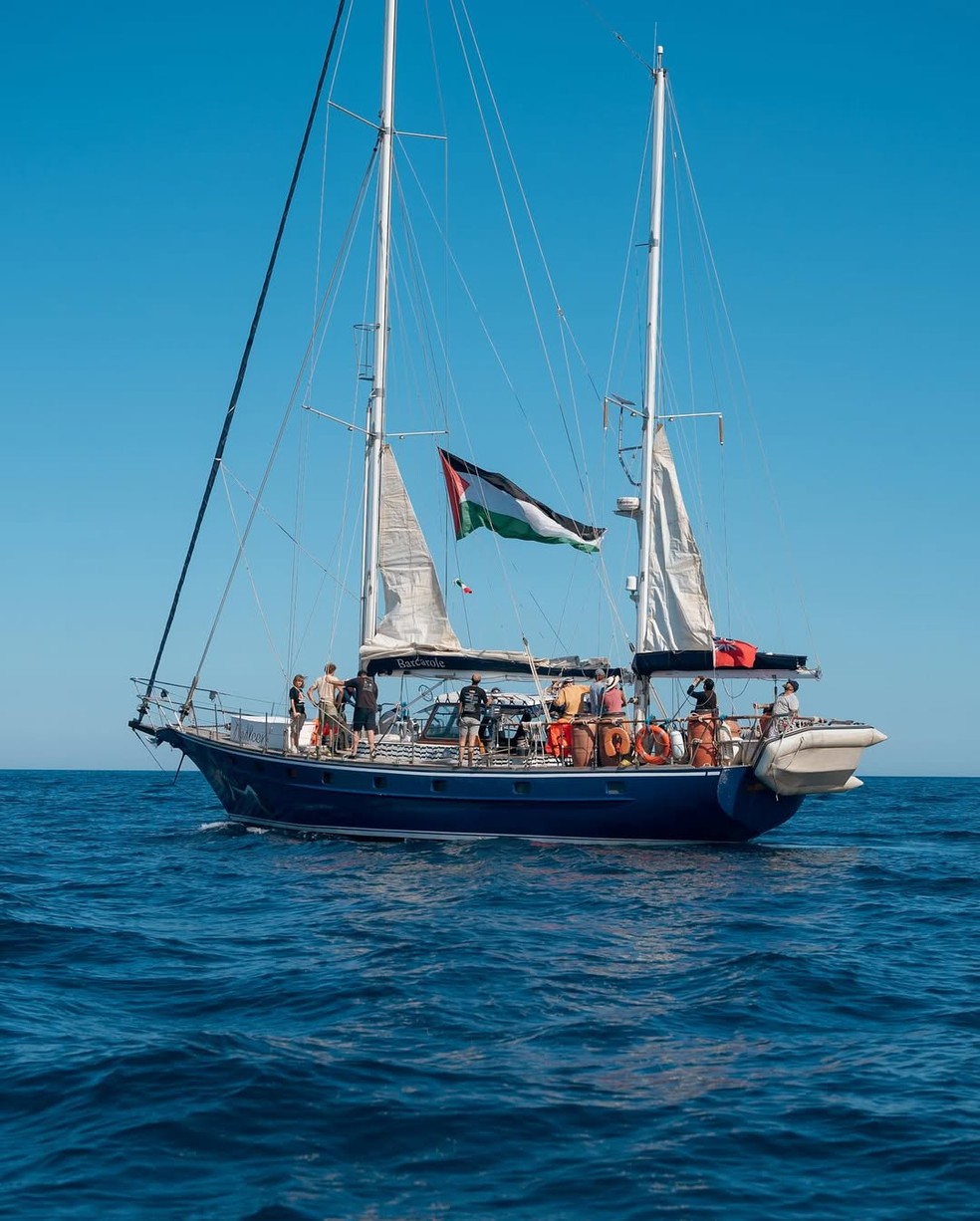 Freedom Flotilla: embarcação leva ajuda humanitária a palestinos na Faixa de Gaza; 12 ativistas estão a bordo, incluindo Greta Thunberg — Foto: Reprodução / Instagram / Greta Thunberg