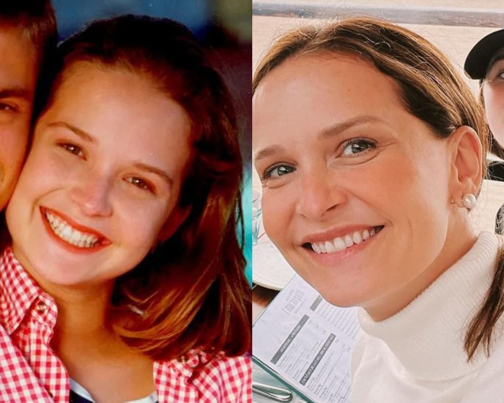 Fernanda Rodrigues foi a segunda mocinha de 'Malhação', em 1996. Ela vivia Luiza, aluna da academia por quem Dado (Claudio Heinrich) se apaixonava — Foto: Reprodução Globo e Reprodução/Instagram