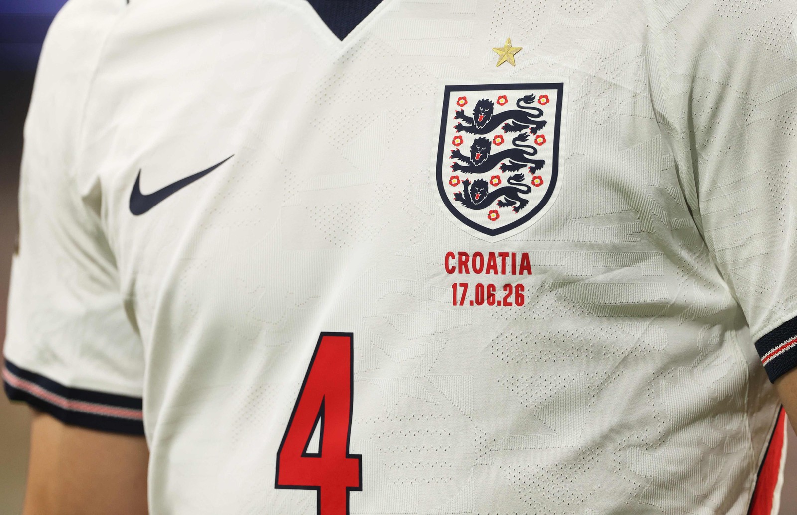 Detalhes da camisa da Croácia — Foto: Getty Images via AFP
