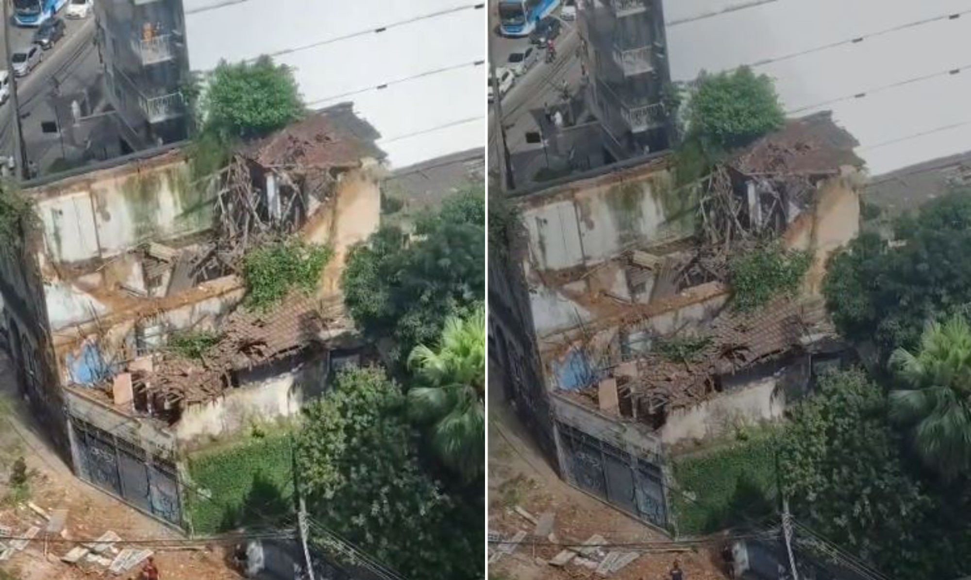 Desabamento interdita trecho da Rua Cosme Velho, na Zona Sul do Rio