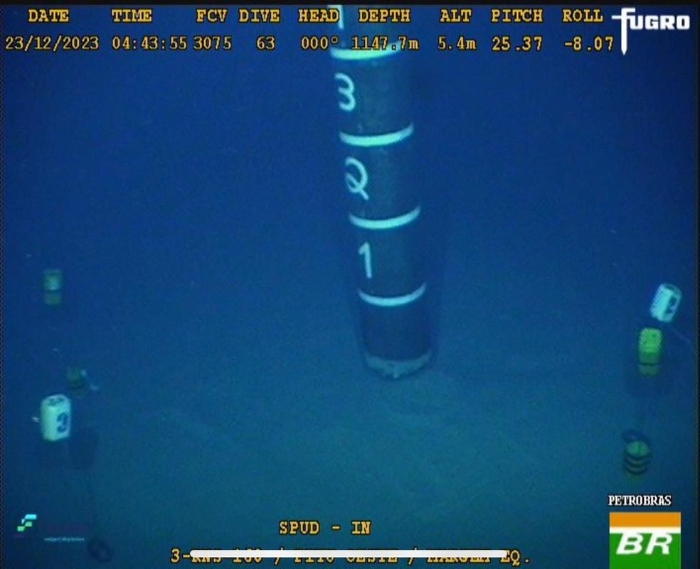 Imagem da perfuração em águas ultraprofundas na Margem Equatorial — Foto: Reprodução/Petrobras