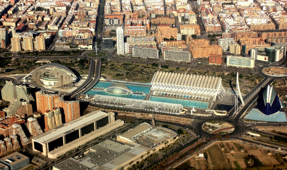 Vista aérea da cidade de Valência, na Espanha — Foto: Pixabay