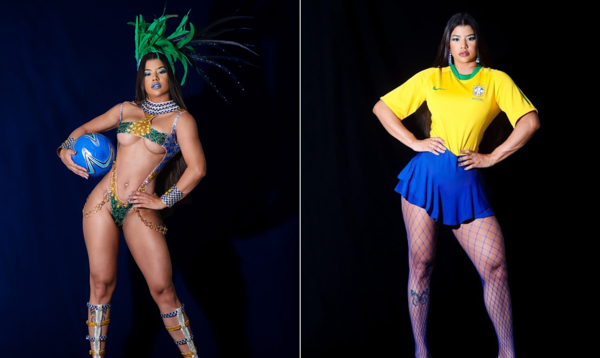 Rainha de bateria faz look com mais de mil cristais para jogo, mas com medo de ser barrada troca por opção ‘comportada’