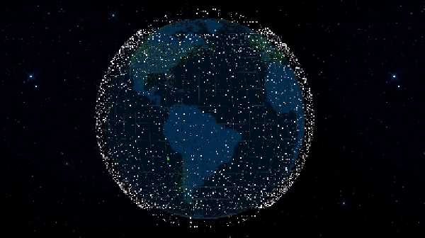 Mapa de satélites Starlink na Órbita Terrestre Baixa — Foto: Reprodução/Starlink Sattelite Tracker
