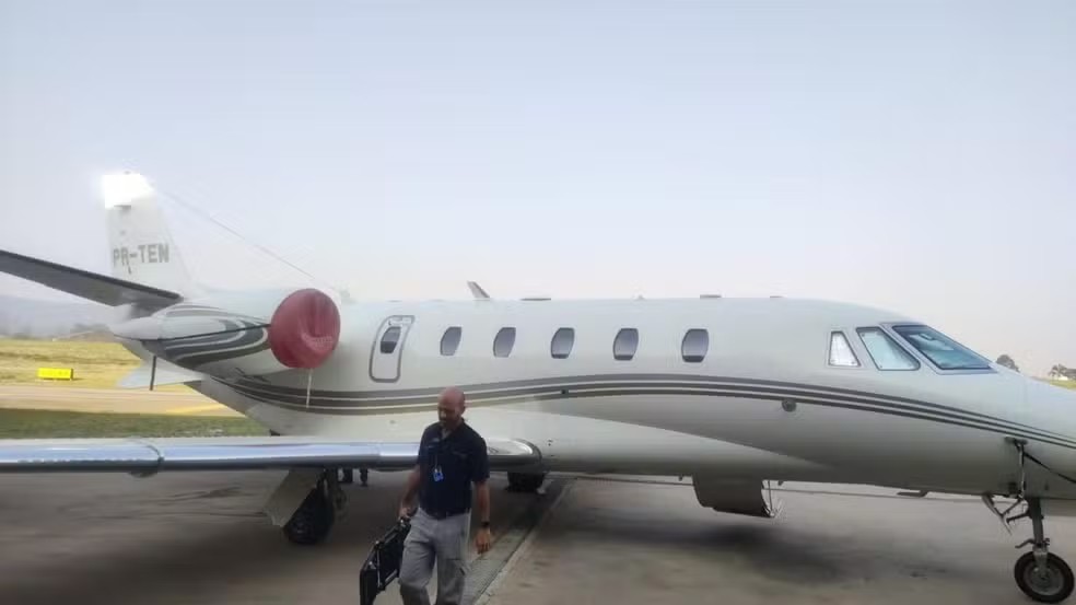 Aeronave apreendida durante Operação Integration — Foto: Divulgação/SSP-SP