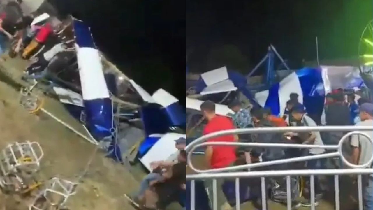 Brinquedo de cadeira voadora desaba e deixa sete crianças feridas em parque na Venezuela; vídeo