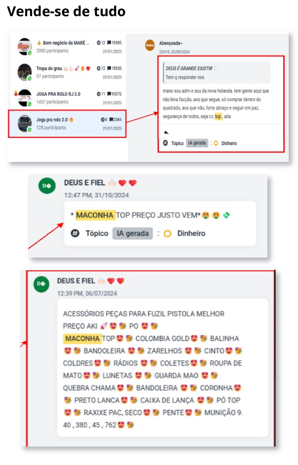 WhatsApp groups are used by drug traffickers to conduct illegal trade — Photo: Editoria de Arte