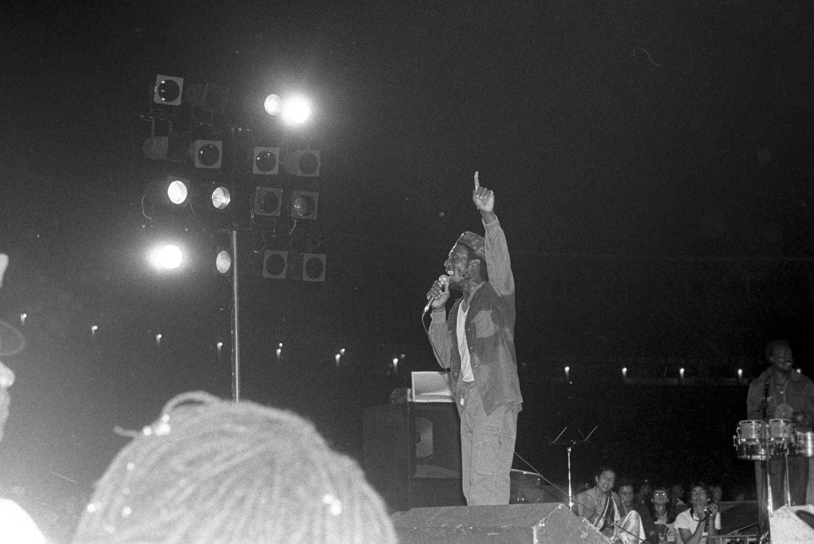 Show dos cantores Gilberto Gil e Jimmy Cliff, em 1980.  Foto: Raimundo Silva / Arquivo / Agência O Globo