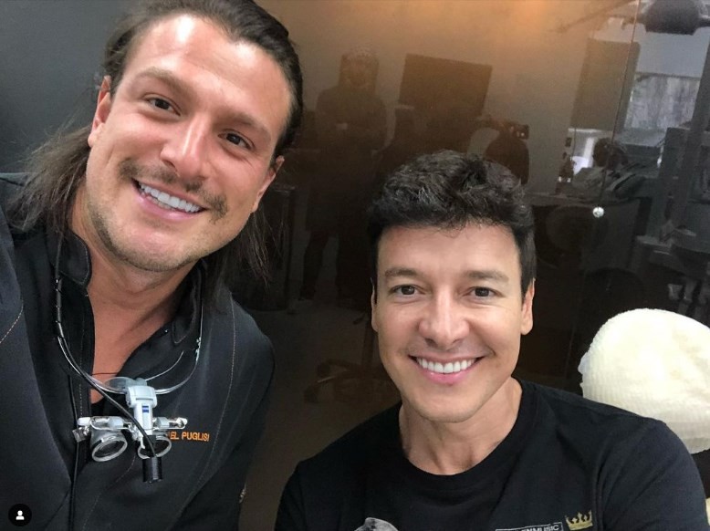 O dentista Rafael Puglisi e o apresentador Rodrigo Faro — Foto: Reprodução/Instagram