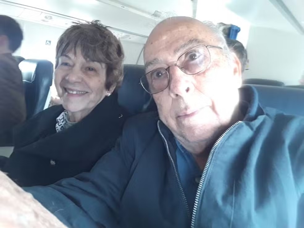 Maria Auxiliadora Vaz de Arruda, de 74 anos, e José Cloves Arruda, de 76 anos, estavam no avião que caiu em Vinhedo. — Foto: Reprodução/Arquivo pessoal