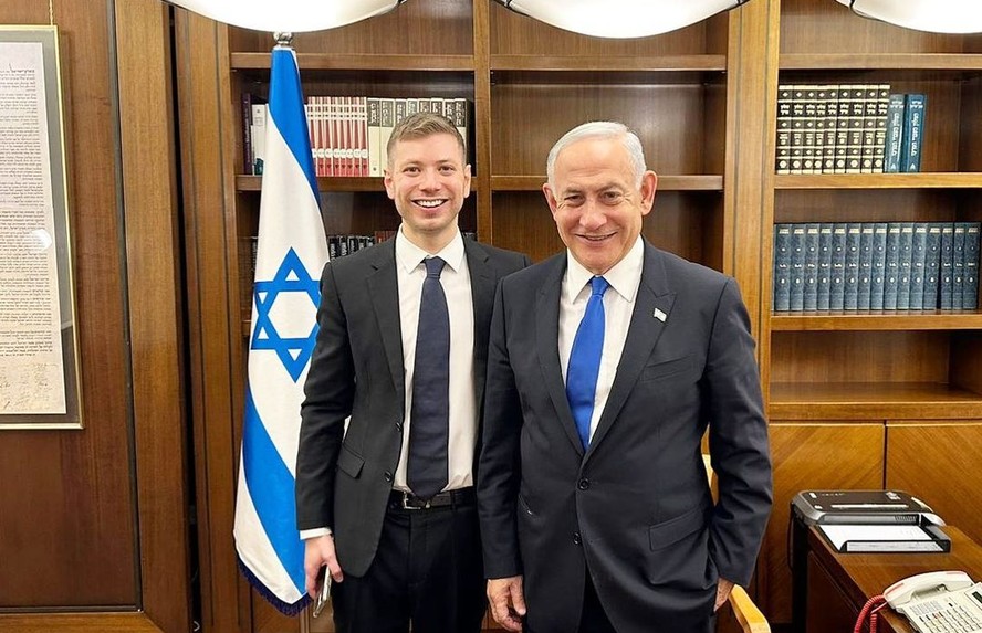 Benjamin Netanyahu e o filho Yair