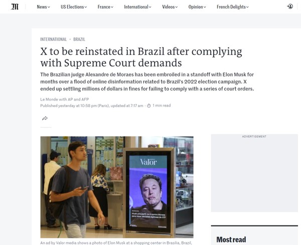 'Derrota para Musk': como a imprensa internacional repercutiu a volta ...