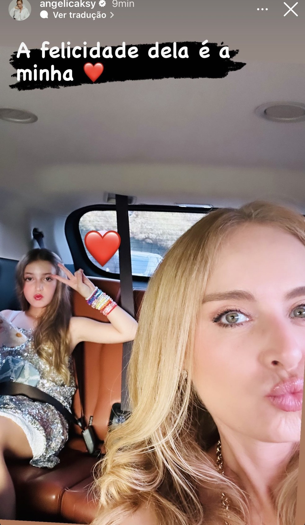 Angélica e Eva indo para o show da Taylor — Foto: Reprodução Instagram