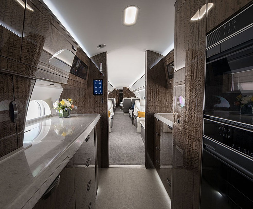Interna do Gulfstream G700 — Foto: Reprodução