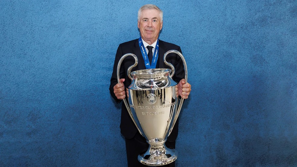 Carlo Ancelotti brilhou em diversos gigantes da Europa antes de assumir a seleção brasileira — Foto: Reprodução