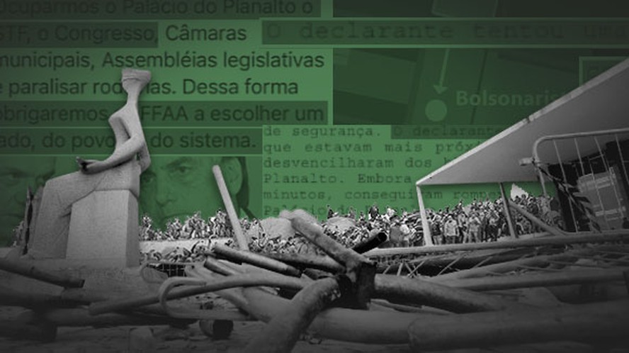 Vídeos, depoimentos inéditos, entrevistas e mensagens nas redes sociais: veja os principais acontecimentos do ato golpista em Brasília