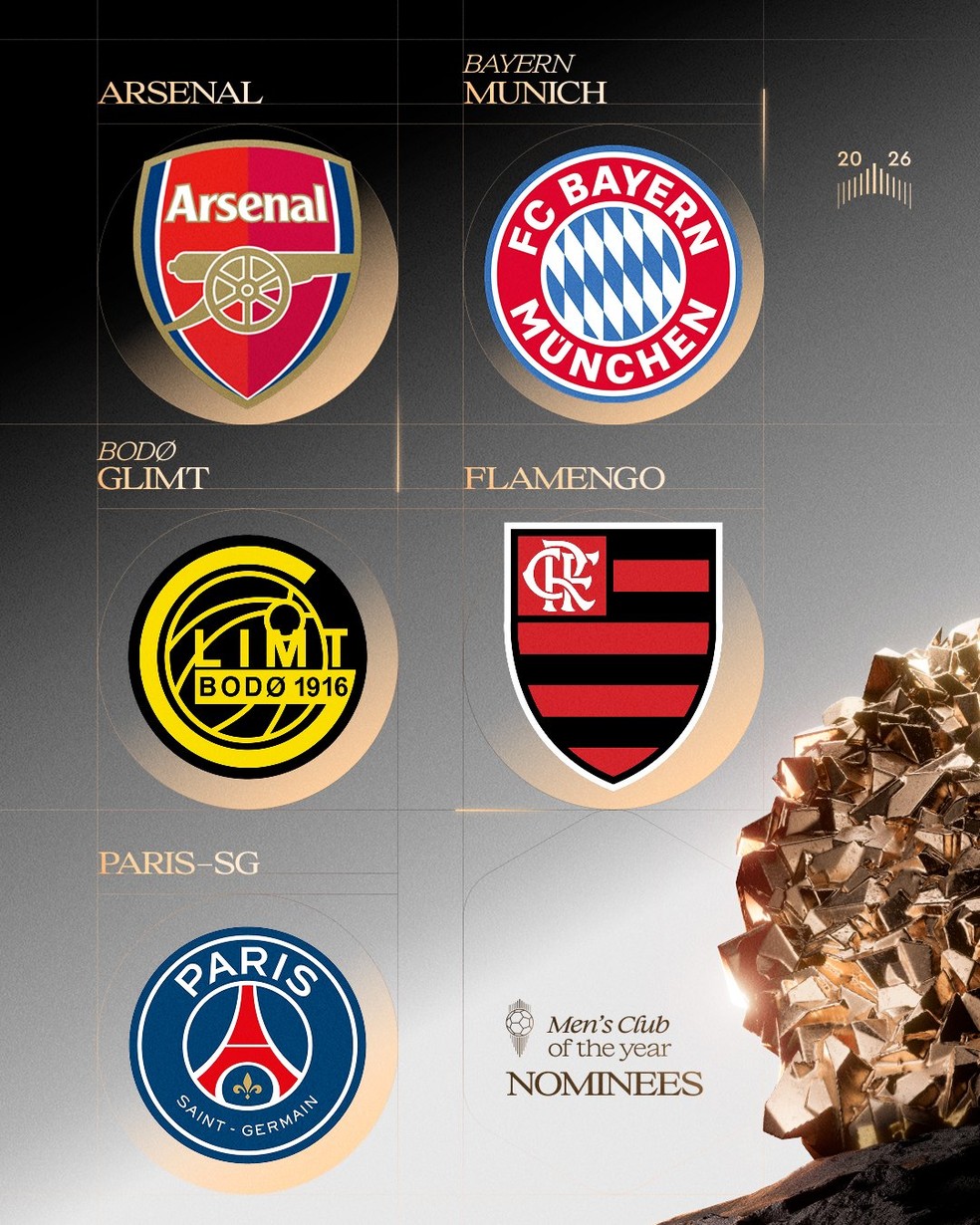 Flamengo � indicado a melhor clube do mundo na premia��o da Bola de Ouro � Foto: Divulga��o/Bola de Ouro