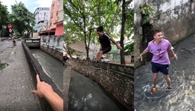 Parkour sobre o esgoto: jovens se arriscam pulando canais e valões na Tijuca