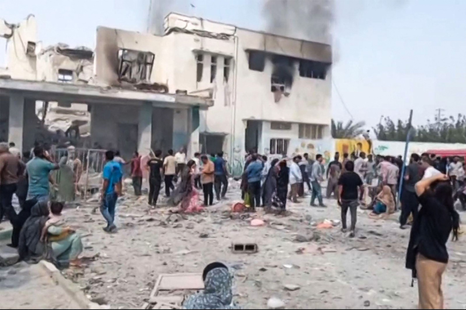 Image captured from Iranian state television shows the site that would be the school of the primary school for girls in the Iranian province of Hormozgan, near the Strait of Hormuz. — Photo: IRIB TV / AFP