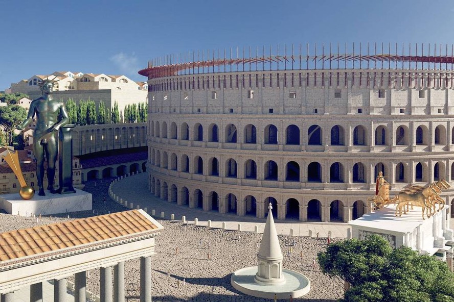 Visita interativa 3D ao Coliseu na Roma Antiga
