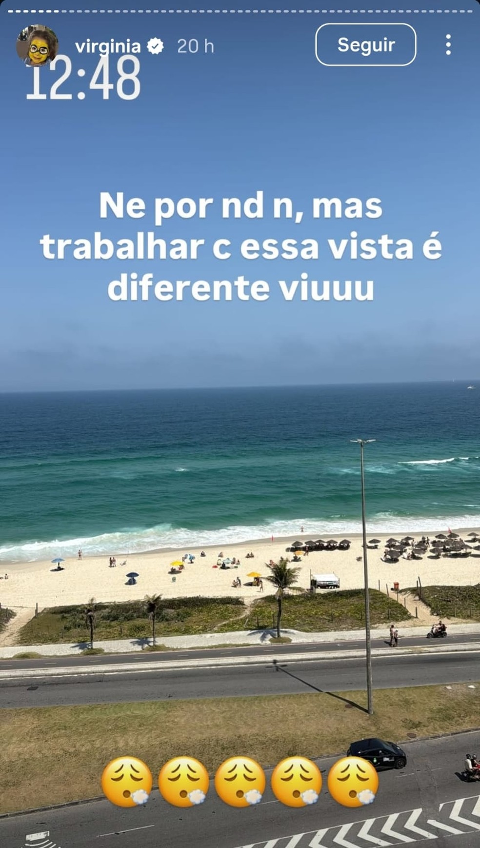 Vista da cobertura em que Virginia Fonseca ficou no Rio antes da coroação na Grande Rio — Foto: Reprodução/redes sociais