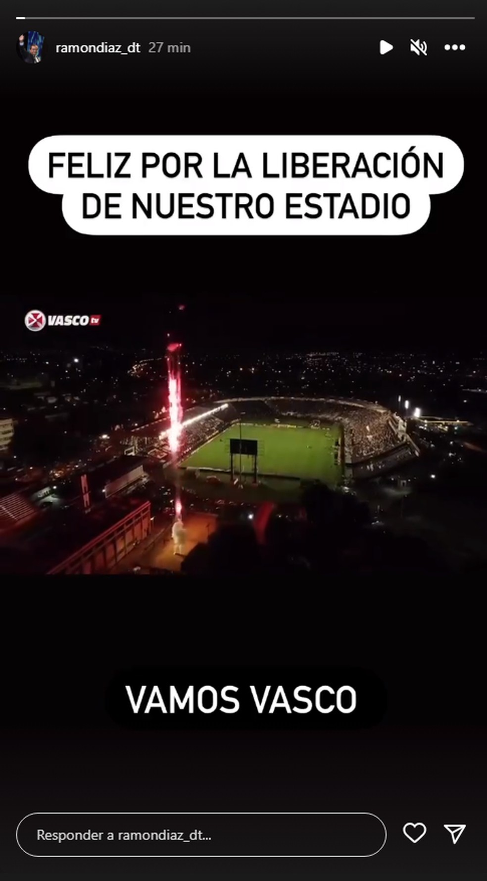 Postagem de Ramón Díaz — Foto: Reprodução