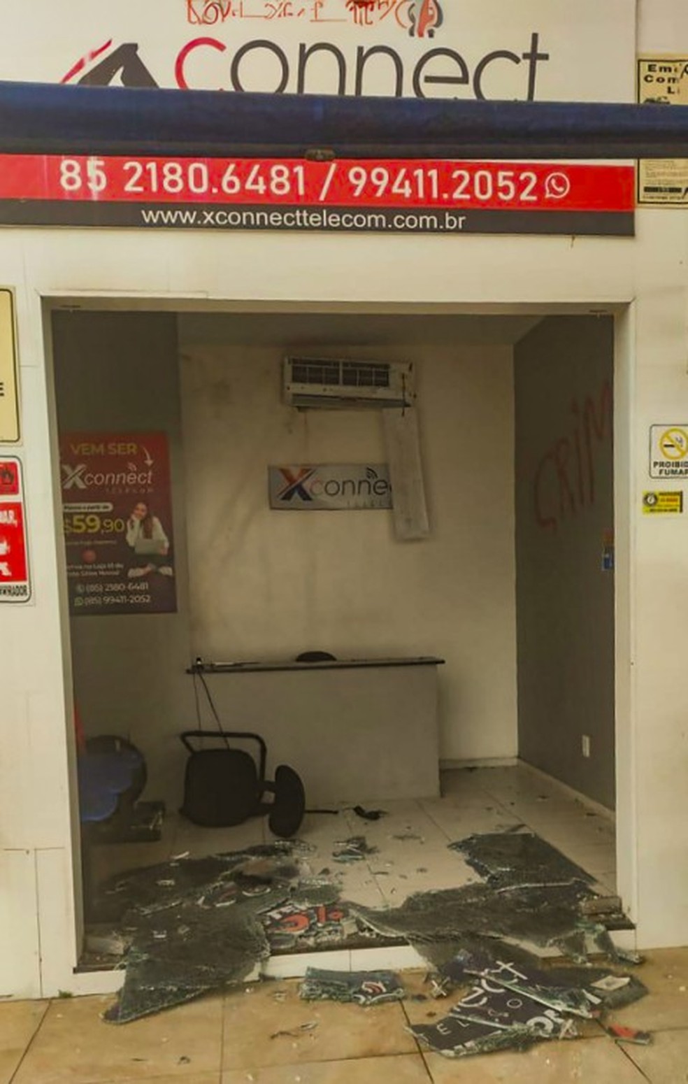 Empresas de provedores de internet são atacadas por criminosos em Caucaia, no Ceará — Foto: Reprodução