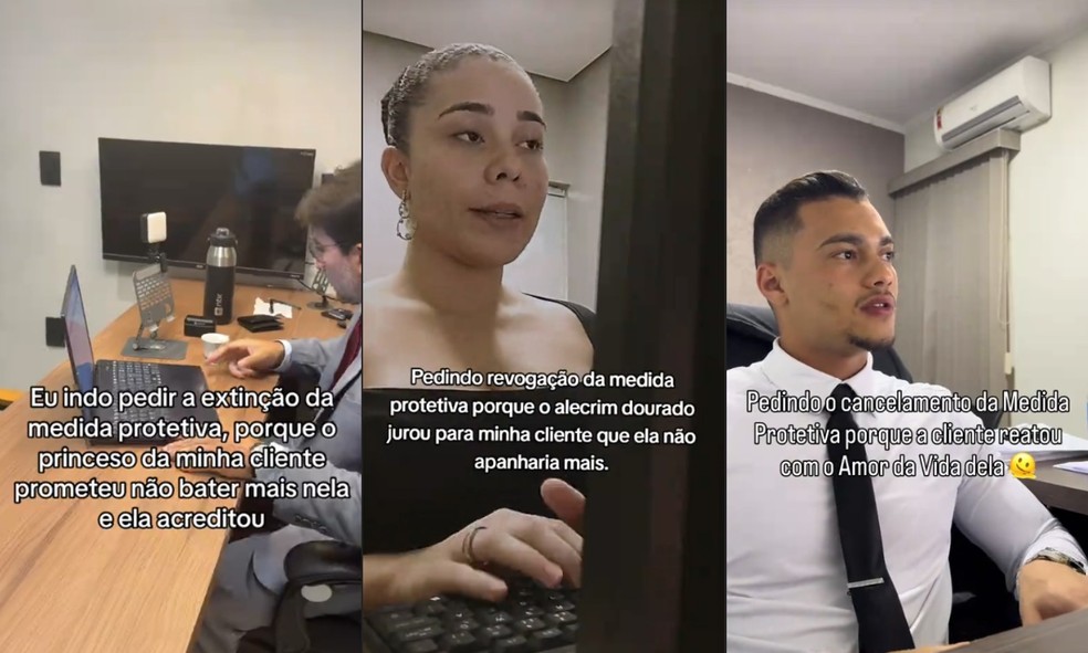 Advogados participam de trend controversa no TikTok &mdash; Foto: Reprodu&ccedil;&atilde;o/TikTok