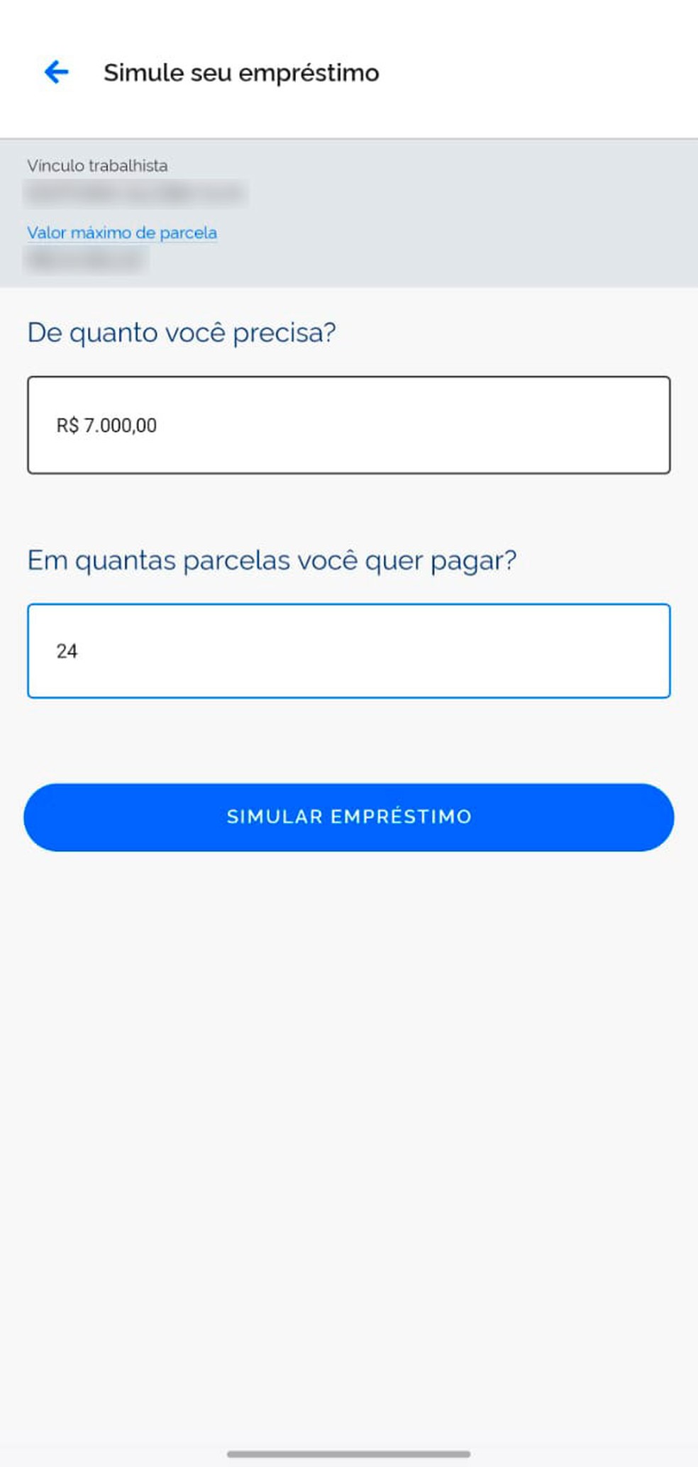 Crédito do trabalhador consignado CLT passo a passo tela 5 dados preenchidos — Foto: Reprodução